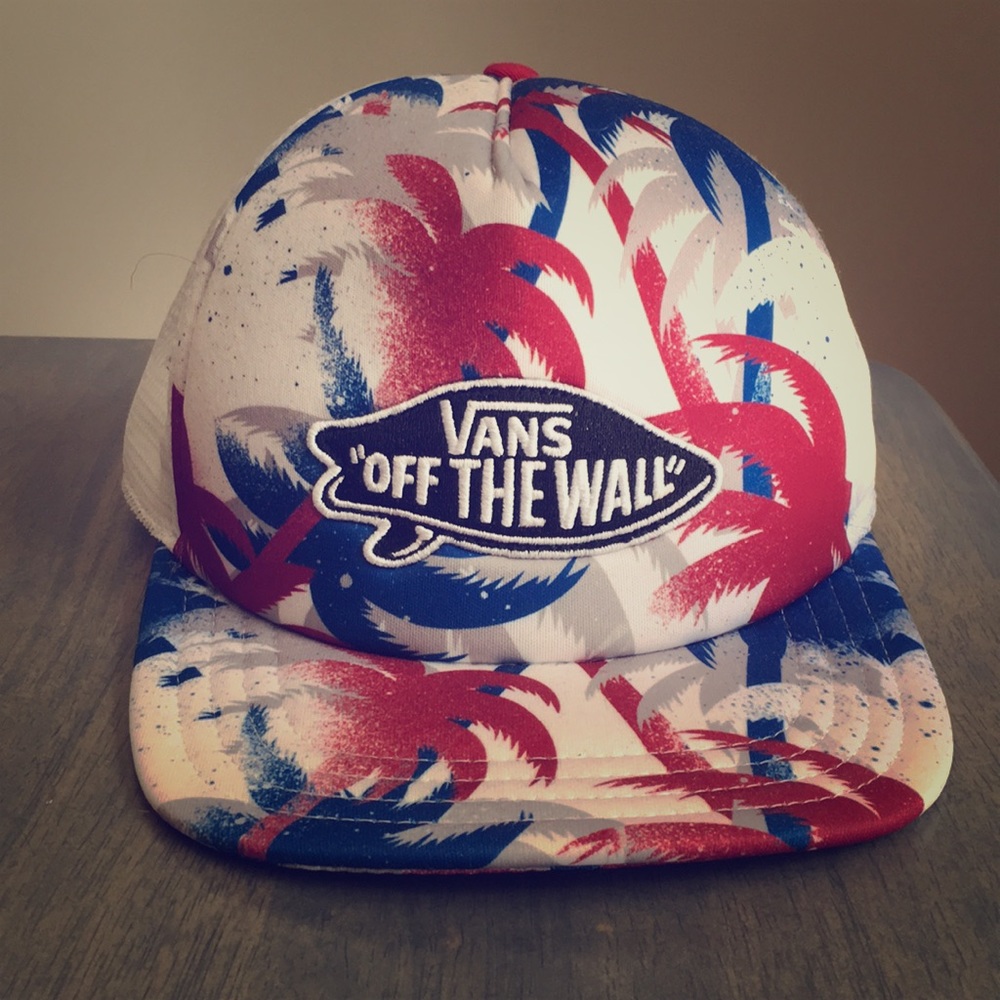 Vans, Red, White & Blue Tropical Snap-Back Hat